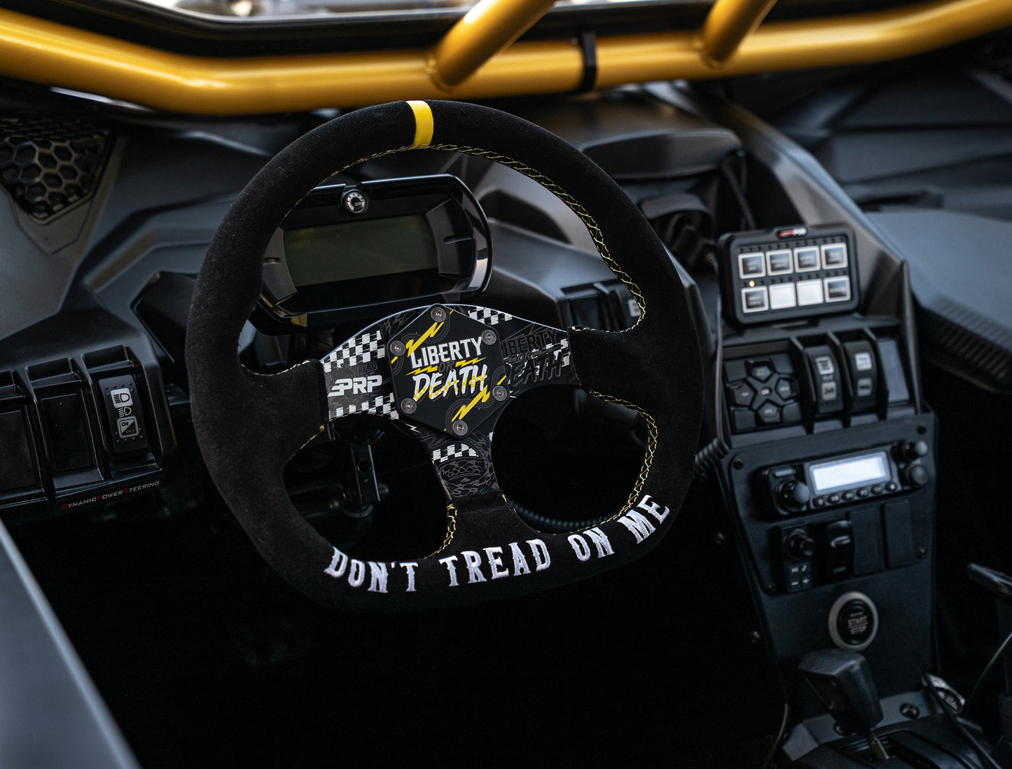 PRP Don’t Tread on Me Comp-R Suede Steering Wheel (D-Shaped)